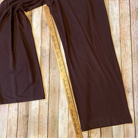 NWT Garnet Hill Women’s Wide Leg Comfort Trousers Relaxed Stretchy Brown Size S - Picture 2 of 9